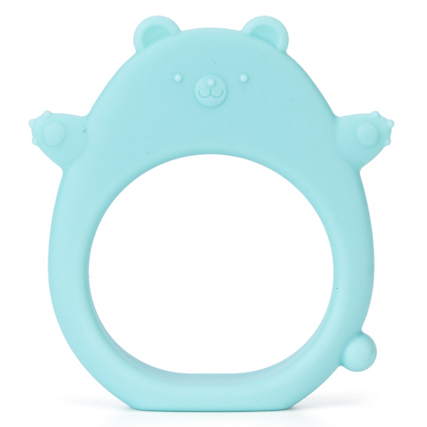 Gặm nướu silicone hình thú Animo (Hình gấu con) (Xanh bạc hà)