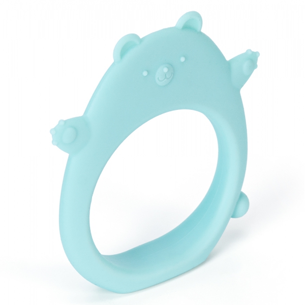 Gặm nướu silicone hình thú Animo (Hình gấu con) (Xanh bạc hà)