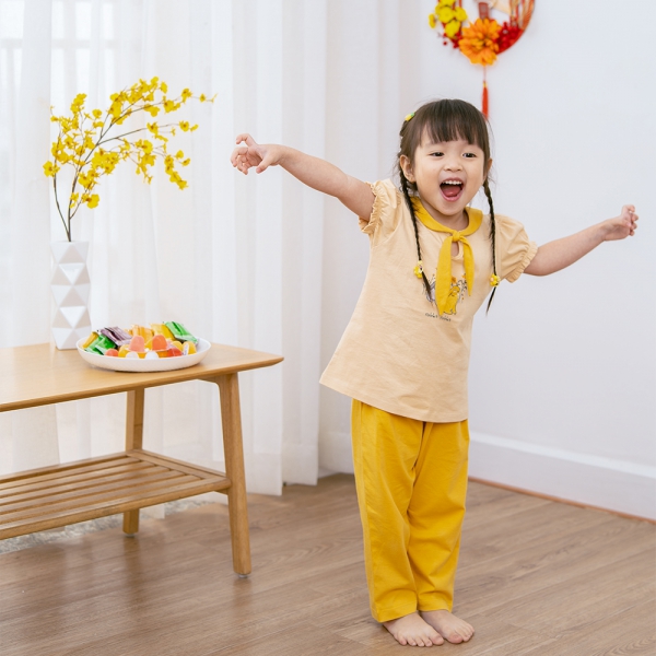 Bộ bé gái dài, BST Thỏ và hoa Animo HN1222005 (6M-6Y,Be)