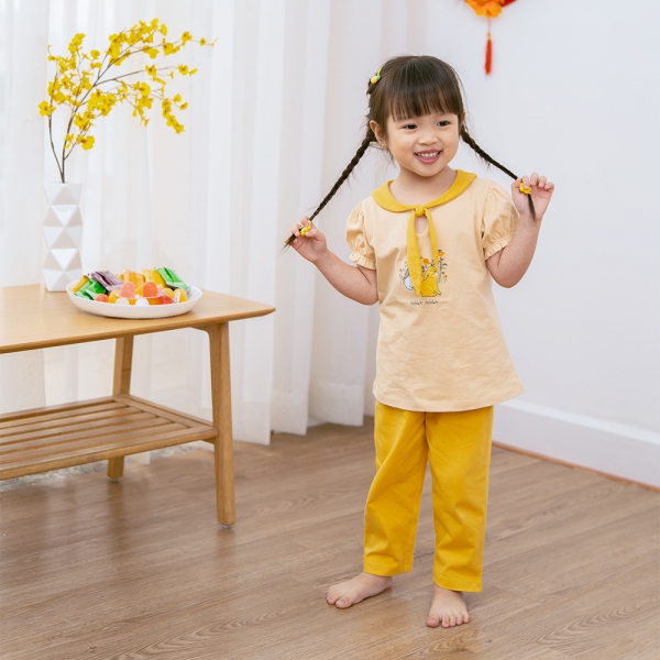 Bộ bé gái dài, BST Thỏ và hoa Animo HN1222005 (6M-6Y,Be)