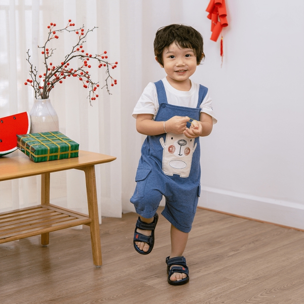 Bộ yếm bé trai ngắn, bst Gấu mụp Animo HS1122063 (6M-5Y,Blue)