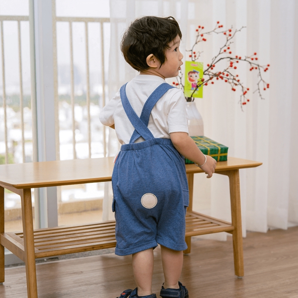 Bộ yếm bé trai ngắn, bst Gấu mụp Animo HS1122063 (6M-5Y,Blue)