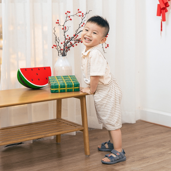 Bộ yếm bé trai, bst Mèo mũm mĩm Animo HS1122070 (6M-5Y,Dark Beige)