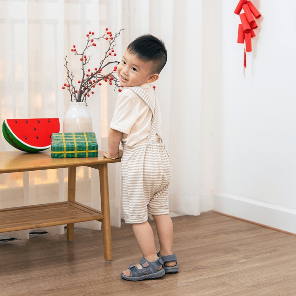 Bộ yếm bé trai, bst Mèo mũm mĩm Animo HS1122070 (6M-5Y,Dark Beige)