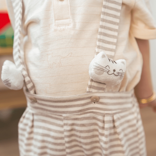 Bộ yếm bé trai, bst Mèo mũm mĩm Animo HS1122070 (6M-5Y,Dark Beige)