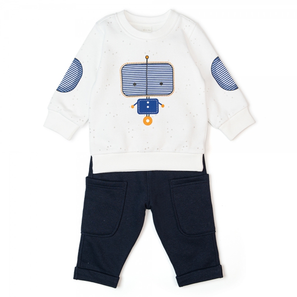 Bộ bé trai dài đông Robot Animo ST1022029 (6M-3Y,Trắng)