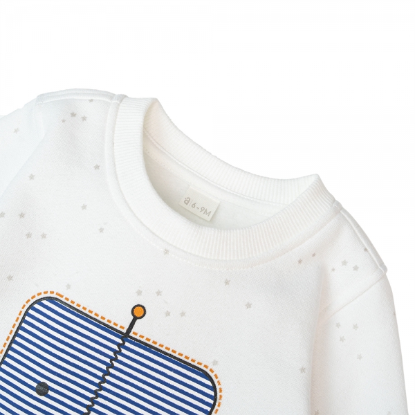 Bộ bé trai dài đông Robot Animo ST1022029 (6M-3Y,Trắng)