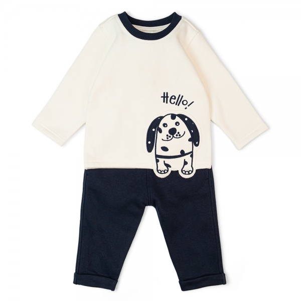 Bộ bé trai dài đông Cún hello Animo ST1022028 (6M-3Y,Trắng)