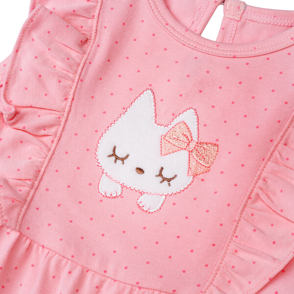 Bodysuit bé gái đùi Bst Nhảy múa cùng mèo Animo KK822038_543 (0-12M,Hồng)