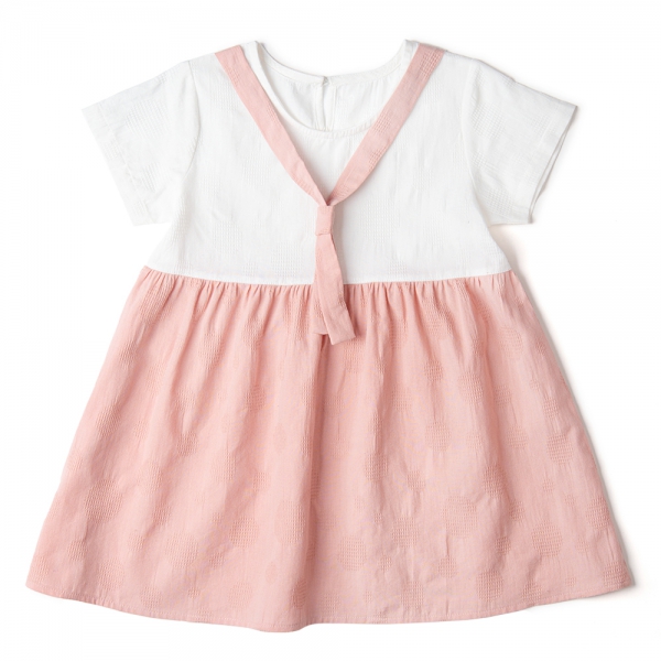 Đầm vải bé gái có nơ Animo TX1022024 (6M-3Y,Hồng)