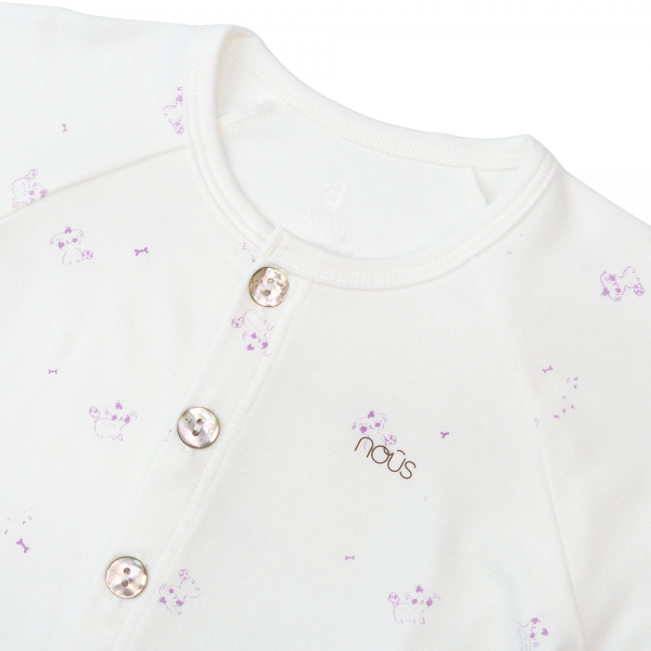 Bộ tính năng dài Nous_Animo NA1022011 (0-24M,Trắng ht Cún)