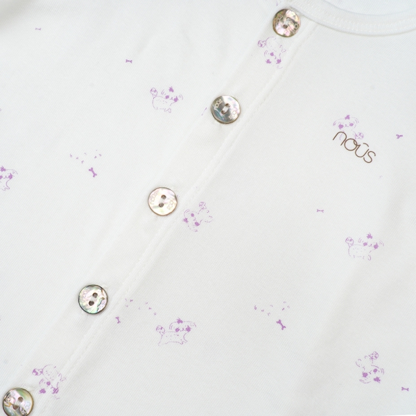 Bộ tính năng dài Nous_Animo NA1022011 (0-24M,Trắng ht Cún)