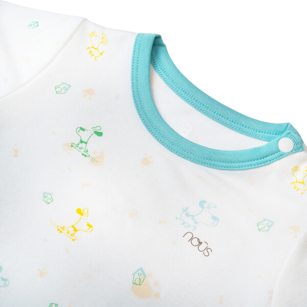 Bộ tính năng ngắn Nous_Animo NA1022004 (0-24M,Trắng ht Cún xanh)