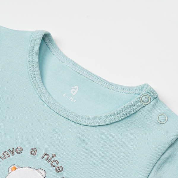 Bodysuit bé trai tam giác Bst Ngôi nhà của Gấu Animo KK822018_508 (0-12M,Xanh ngọc)