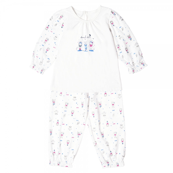 Bộ bé gái dài BST Búp bê nhảy múa Animo KN922061 (6M-6Y,Xanh họa tiết)