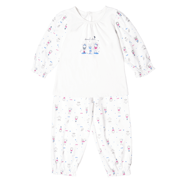 Bộ bé gái dài BST Búp bê nhảy múa Animo KN922061 (6M-6Y,Xanh họa tiết)