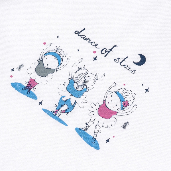 Bộ bé gái ngắn BST Búp bê nhảy múa Animo KN922060 (6M-6Y,Trắng phối xanh)