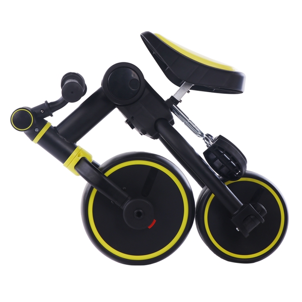 Xe đạp 3 bánh kèm chòi chân đa năng gấp gọn 105C Animo (Đen, Vàng)