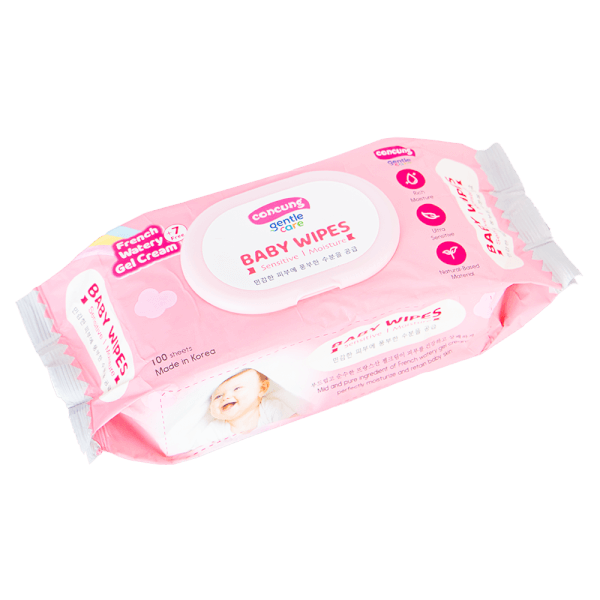 Combo 3 Khăn ướt ConCung Gentle Care Hàn Quốc cho da nhạy cảm, 100 tờ (màu hồng)
