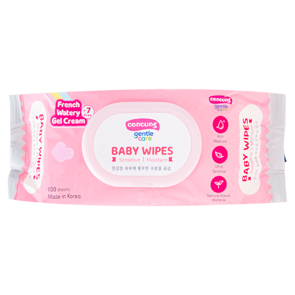 Combo 3 Khăn ướt ConCung Gentle Care Hàn Quốc cho da nhạy cảm, 100 tờ (màu hồng)