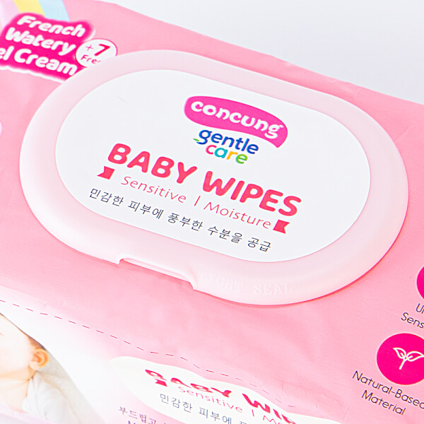 Combo 3 Khăn ướt ConCung Gentle Care Hàn Quốc cho da nhạy cảm, 100 tờ (màu hồng)