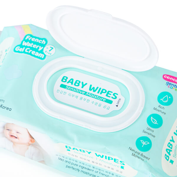 Combo 2 Khăn ướt ConCung Gentle Care Hàn Quốc cho da nhạy cảm, 100 tờ (màu xanh)