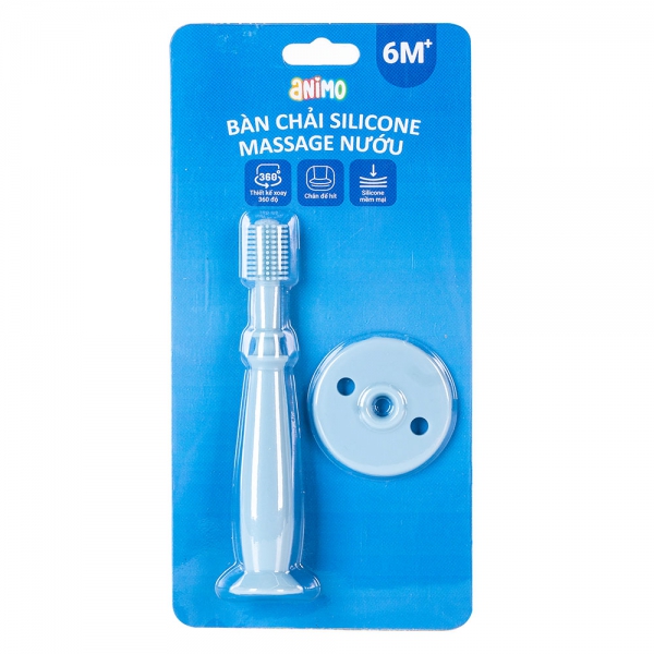 Bàn chải Massage nướu Silicone Animo (Xanh dương)
