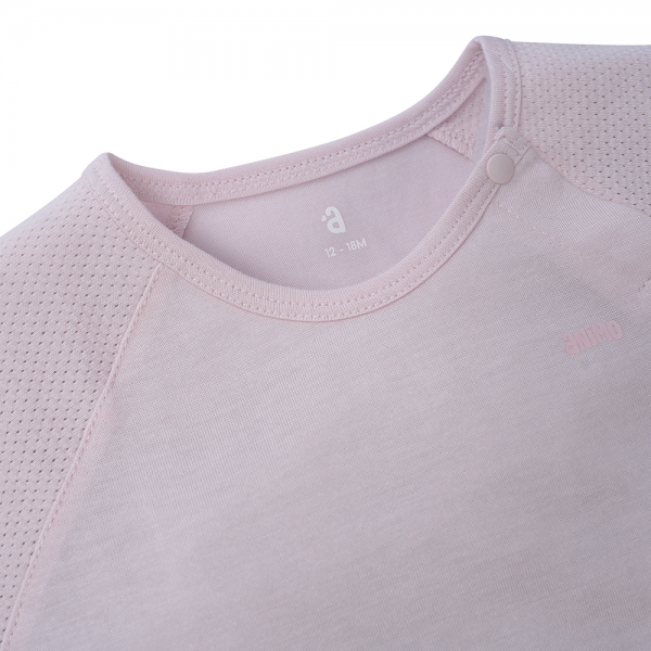 Bộ sơ sinh tính năng ngắn, vải lưới Animo I0322013 (12-24M,Hồng )