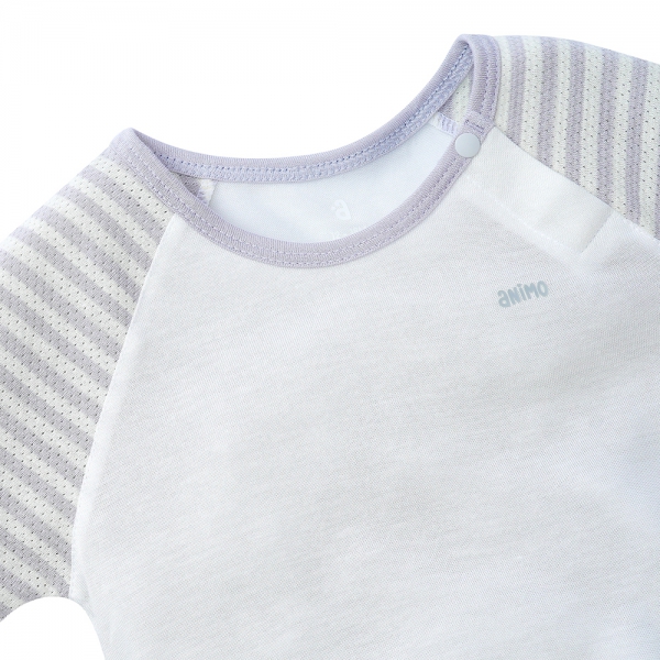 Bộ sơ sinh tính năng ngắn, vải lưới Animo I0322021 (12-24M,Xám)