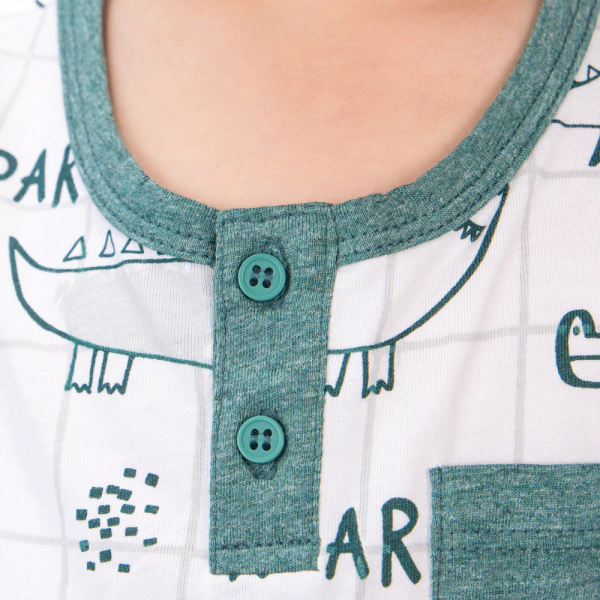 Bộ bé trai ngắn Bst Cá sấu lùn Animo VĐ1122082 (6M-6Y,Xanh)