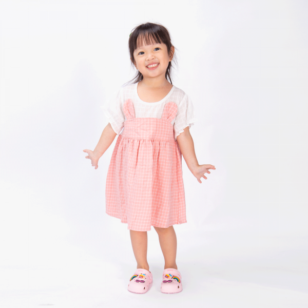 Đầm vải bé gái tai thỏ Animo TX1122078 (6M-6Y,Hồng)
