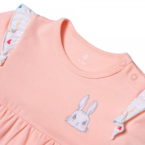 Bodysuit bé gái đùi Animo KK922056 (0-12M,Cam nhạt)