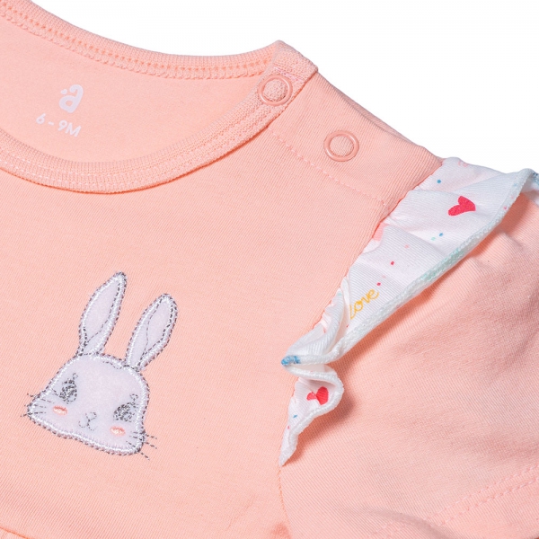 Bodysuit bé gái đùi Animo KK922056 (0-12M,Cam nhạt)