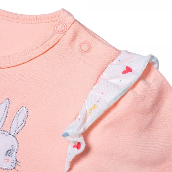 Bodysuit bé gái đùi Animo KK922056 (0-12M,Cam nhạt)