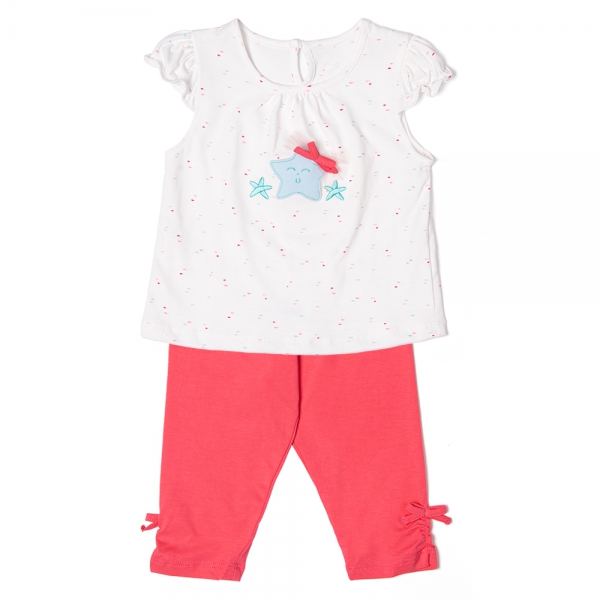 Bộ bé gái dài Cá sao biển Animo CL822045 (6M-6Y,Trắng)