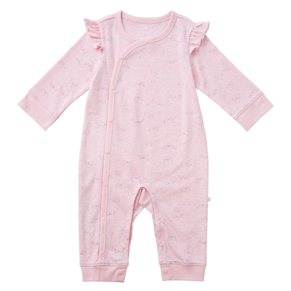 Bodysuit đông vải mỏng Bé mèo Animo VĐ822050 (0-12M,Hồng)