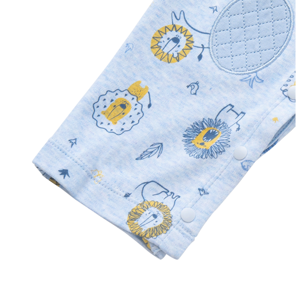 Bodysuit đông vải mỏng Bé sư tử Animo VĐ822057 (0-12M,Xanh)