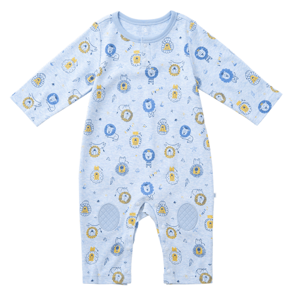 Bodysuit đông vải mỏng Bé sư tử Animo VĐ822057 (0-12M,Xanh)