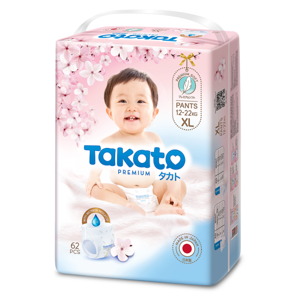 Tã quần Nhật Bản Takato siêu mềm mại (XL, 62 miếng)