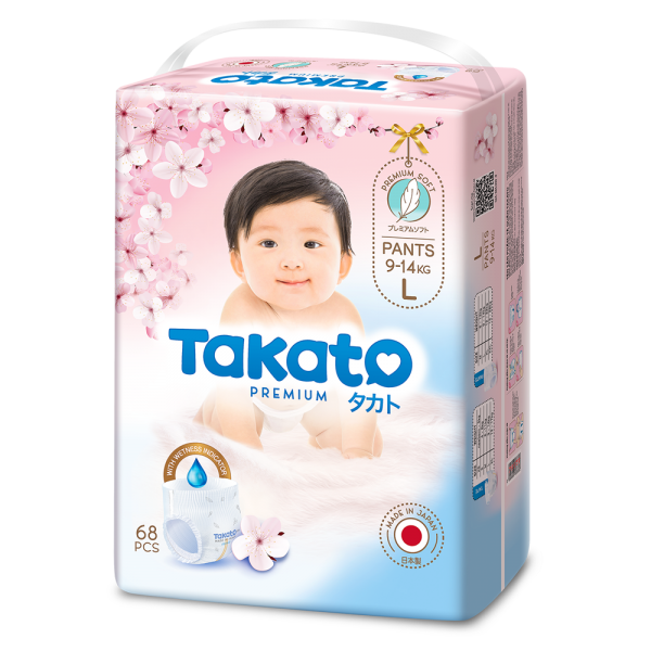 Combo 3 Tã quần Nhật Bản Takato siêu mềm mại (L, 68 miếng)