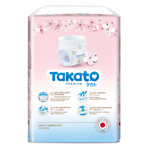 Combo 3 Tã quần Nhật Bản Takato siêu mềm mại (L, 68 miếng)