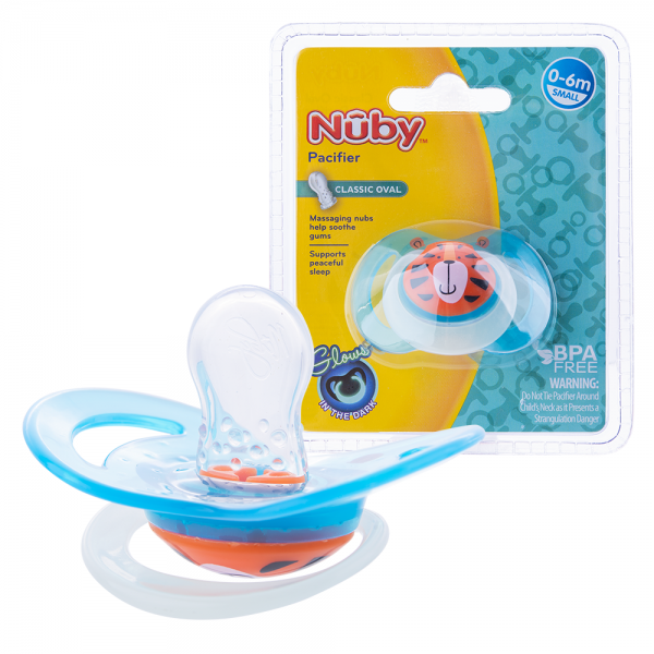 Ty ngậm chỉnh nha Nuby Silicone Ovan Xanh dương