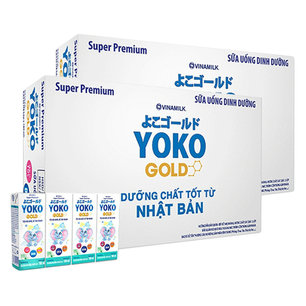 Combo 2 thùng Sữa uống dinh dưỡng Vinamilk Yoko Gold 180ml (Lốc 4 hộp)