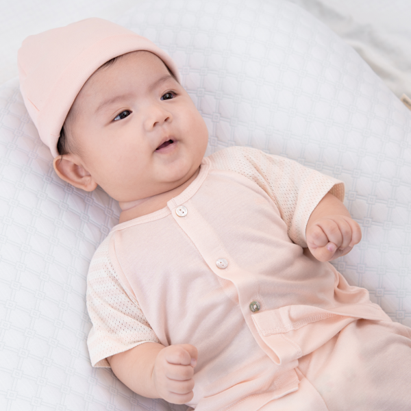 Bộ sơ sinh tính năng ngắn, vải lưới Animo I0322019 (0-12M,Cam)