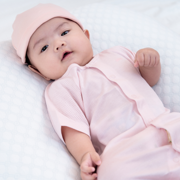 Bodysuit tính năng đùi, vải lưới Animo I0322030 (0-12M ,Hồng)