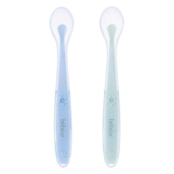 Bộ 2 muỗng silicone Bebear (Xanh dương+ Xanh lá, BS7540)