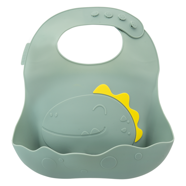 Yếm ăn dặm silicone Bebear (Xanh, BWF108)