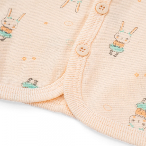 Cặp áo sơ sinh cài giữa tay dài Animo NB422053 (NB,Cam-trắng-Giao màu ngẫu nhiên)