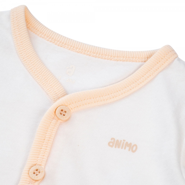 Cặp áo sơ sinh cài giữa tay dài Animo NB422053 (NB,Cam-trắng-Giao màu ngẫu nhiên)