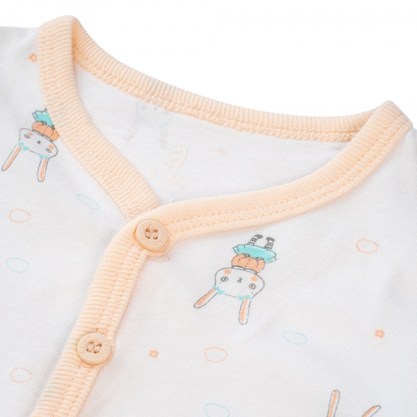 Cặp áo sơ sinh cài giữa tay dài Animo NB422053 (NB,Cam-trắng-Giao màu ngẫu nhiên)